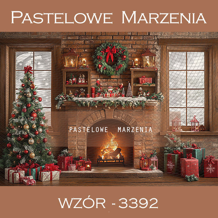 Photographic backdrop for Christmas with fireplace t_3392