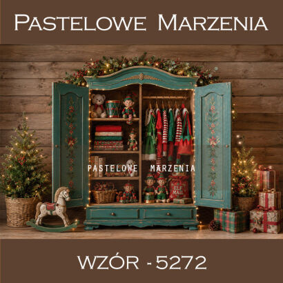Tło fotograficzne na Boże Narodzenie z szafą t_5272