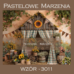 Photographic autumn backdrop with cottage t_3011