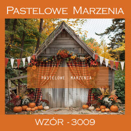 Photographic backdrop for Fall with cottage t_3009