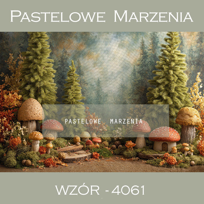 Photographic autumn backdrop with mushrooms t_4061