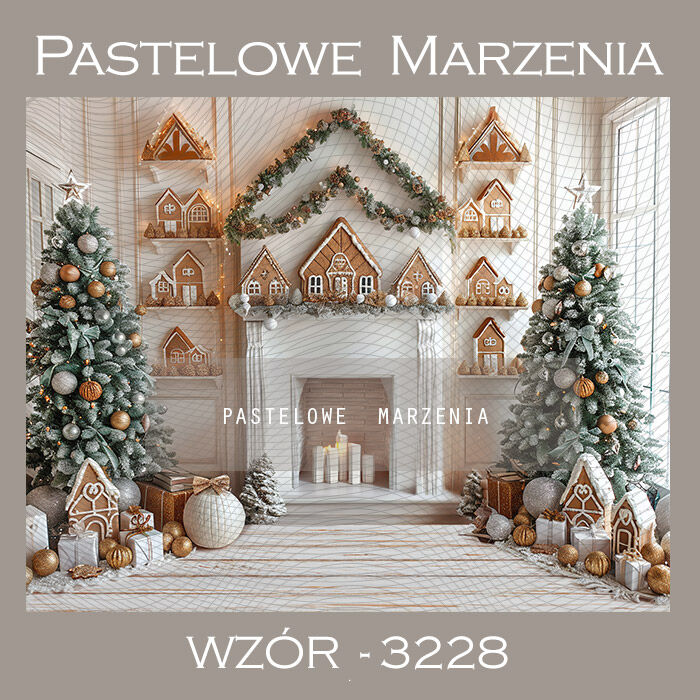 Photographic backdrop for Christmas with fireplace t_3228