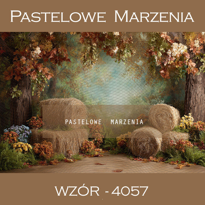 Photographic autumn backdrop with straw t_4057