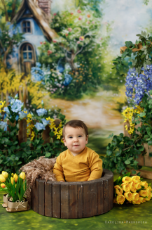 Fabric photographic backdrop from the Easter category, example implementation