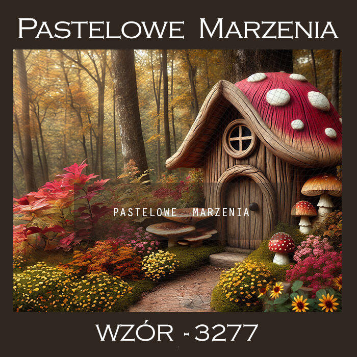 Photographic autumn backdrop with mushrooms t_3277