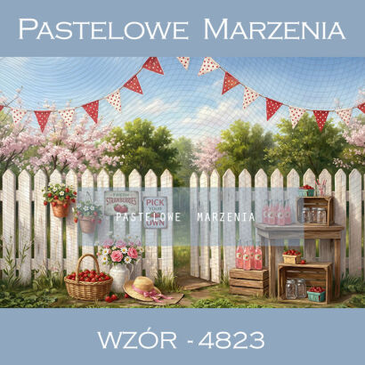 Tło fotograficzne letnie z truskawkami t_4823