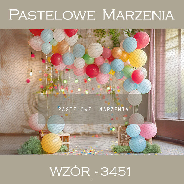 Tło fotograficzne karnawałowe z balonami t_3451