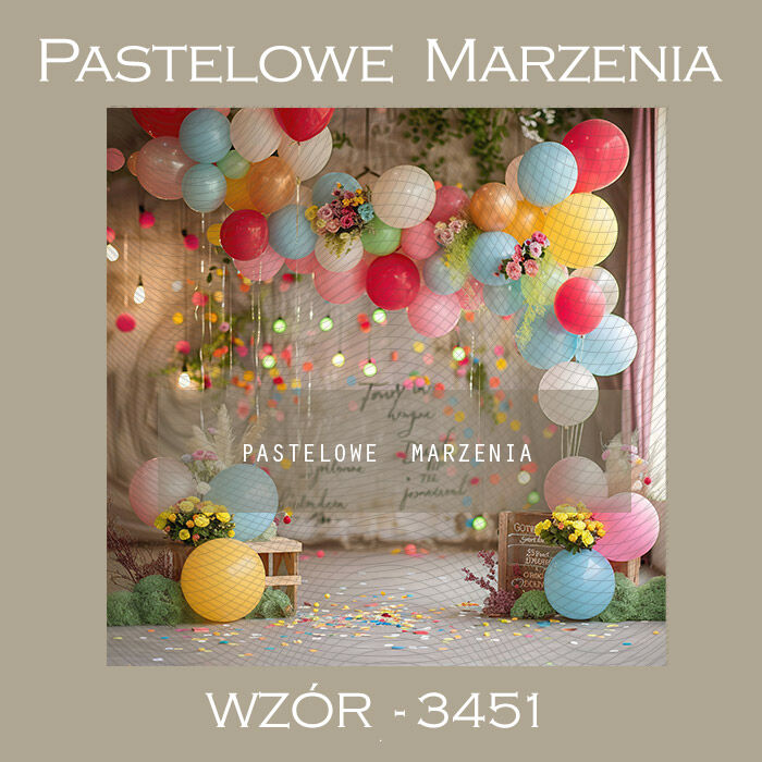 Photographic carnival backdrop with baloons t_3451