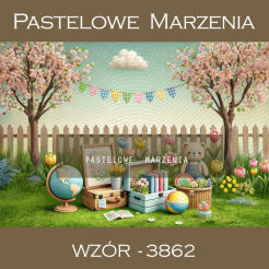Photographic school backdrop with flowers t_3862