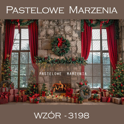 Photographic backdrop for Christmas with fireplace t_3198