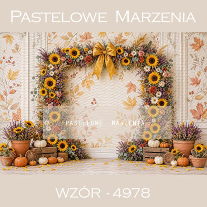 Autumn photographic background with sunflowers t_4978