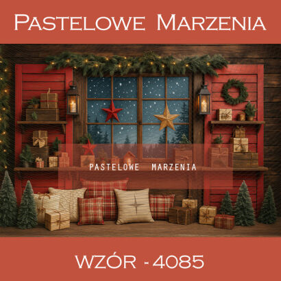 Tło fotograficzne na Boże Narodzenie z oknem t_4085