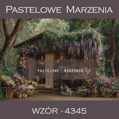 Spring photographic background with a house t_4345