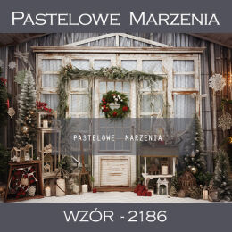 Photographic backdrop for Christmas, white greenhouse t_2186
