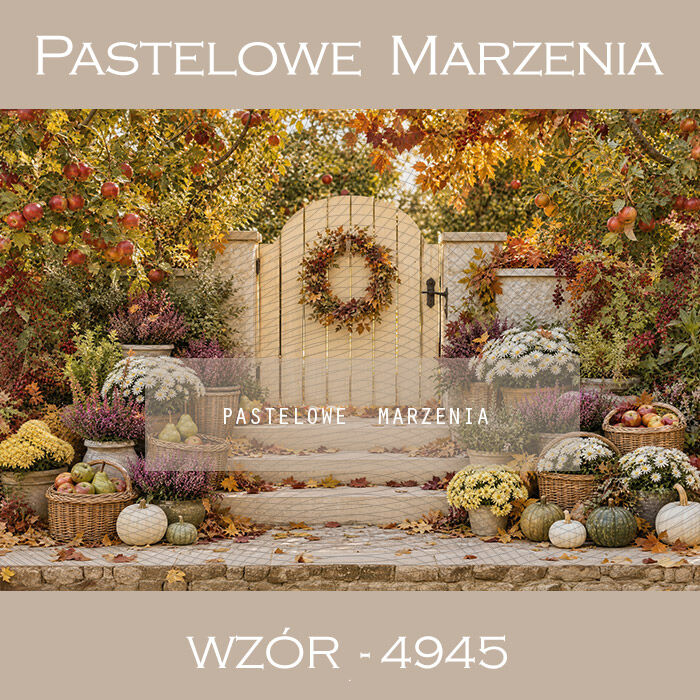 Autumn photographic background with a gate t_4945