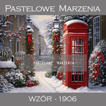 Photographic backdrop for Christmas with a telephone booth t_1906