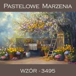 Photographic spring backdrop with flowers t_3495
