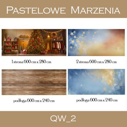 Zestaw - tło dwustronne na system Quick Wall wraz z podłogą