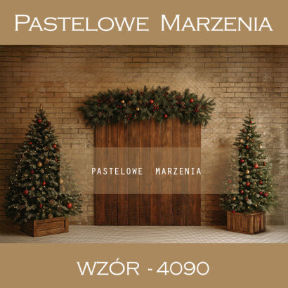 Photographic backdrop for Christmas with trees t_4090