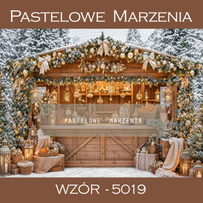 Christmas Photography Backdrop with Market Stall t_5019
