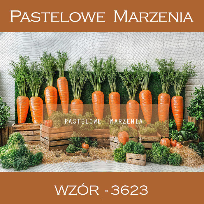 Photographic spring backdrop with carrots t_3623