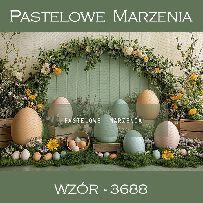 Photographic Easter backdrop with Easter eggs t_3688