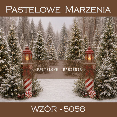Christmas photographic background with Christmas trees t_5058