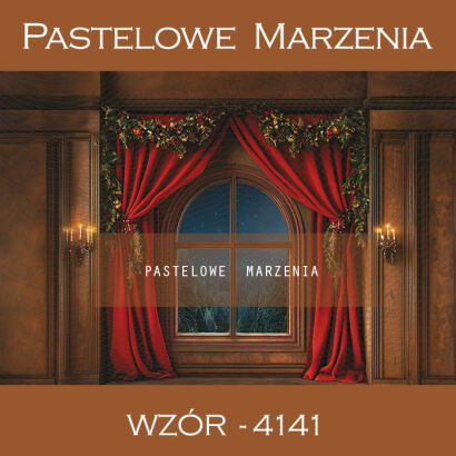 Tło fotograficzne na Boże Narodzenie z oknem t_4141