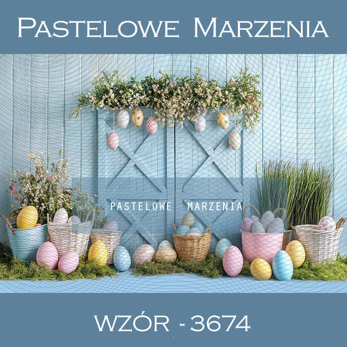 Photographic Easter backdrop with Easter eggs t_3674