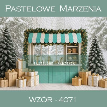 Tło fotograficzne na Boże Narodzenie z straganem t_4071
