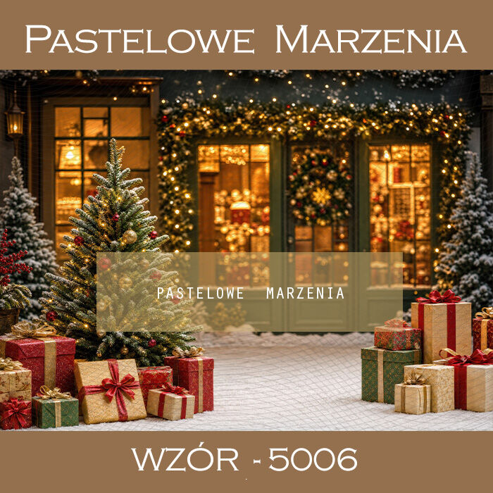Christmas photographic backdrop with shop window t_5006