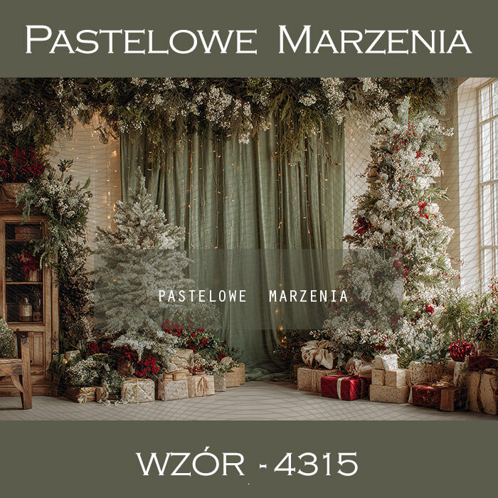 Tło fotograficzne na Boże Narodzenie z choinkami t_4315