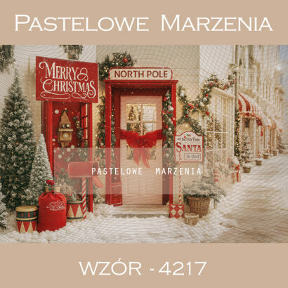 Tło fotograficzne na Boże Narodzenie z ulicą t_4217