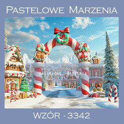 Photographic backdrop for Christmas with Christmas village t_3342