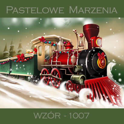 Photographic backdrop for Christmas with train t_1007