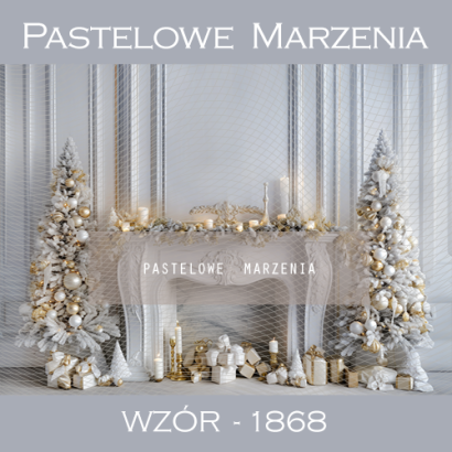 Photographic backdrop for Christmas with a white fireplace t_1868