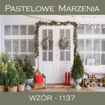 Photographic backdrop for Christmas with white door t_1137