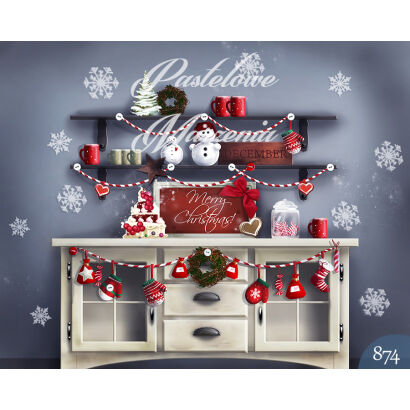 Photographic backdrop for Christmas with white cabinet t_874