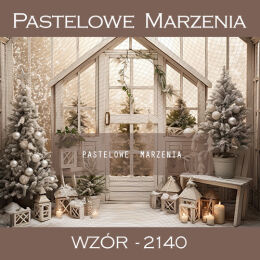 Photographic backdrop for Christmas with white greenhouse t_2140