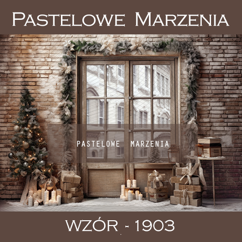 Photographic backdrop for Christmas with brown doors t_1903