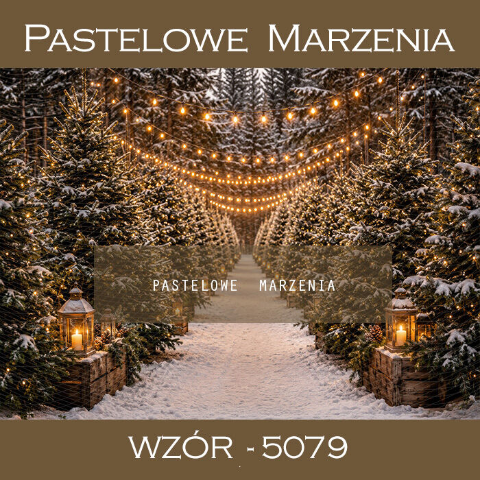 Christmas photographic backdrop with Christmas trees t_5079