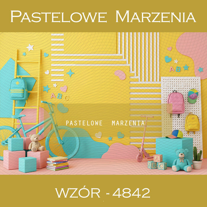 Tło fotograficzne przedszkolne z plecakami t_4842