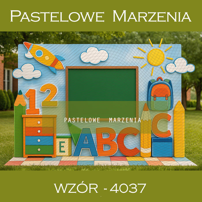 Photographic school backdrop with blackboard t_4037