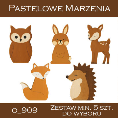 Dodatki Zwierzaki leśne - komplet minimum 5 sztuk