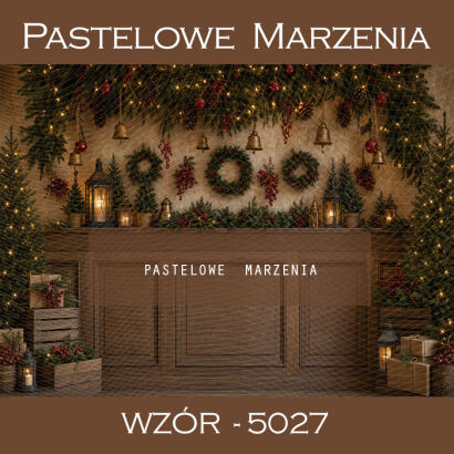 Christmas photographic backdrop with a chest of drawers t_5027