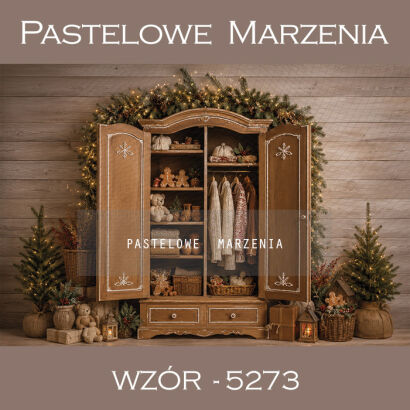 Tło fotograficzne na Boże Narodzenie z szafą t_5273