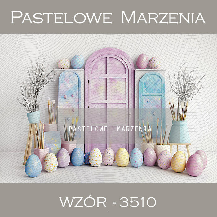 Photographic spring backdrop with Easter eggs t_3510