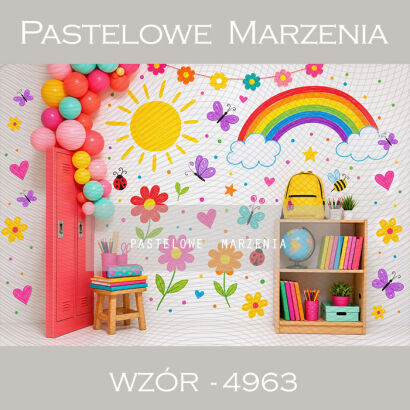 School photographic background with wall t_4963