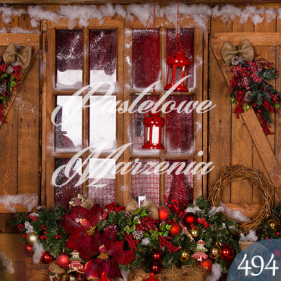 Photographic backdrop for Christmas with brown window t_494