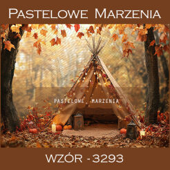 Photographic autumn backdrop with tipi t_3293